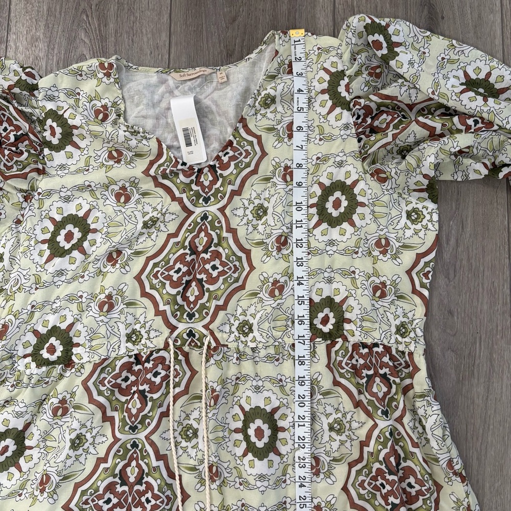 New SOFT SURROUNDINGS Zia Medallion Print Maxi Dress Size 3X Lined Tie Waist - Picture 13 of 14